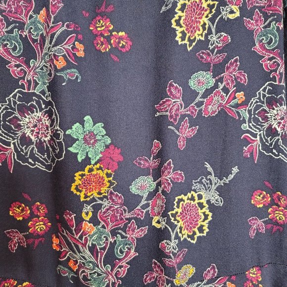 Xhiliration Blue Floral Long Sleeves Dress - Picture 12 of 14